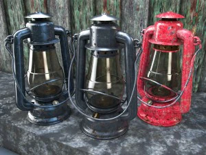 old glass kerosene lamp 3D Model