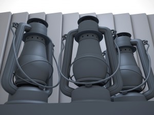 old glass kerosene lamp Model 3D