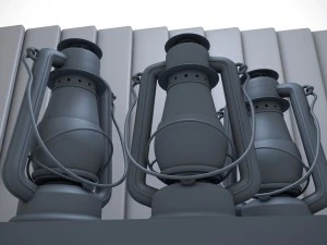 old glass kerosene lamp 3D Model