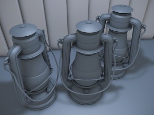 old glass kerosene lamp Model 3D