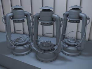 old glass kerosene lamp Model 3D