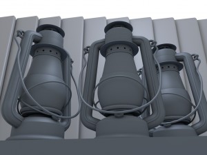 old glass kerosene lamp Model 3D