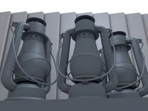 old glass kerosene lamp 3D Model