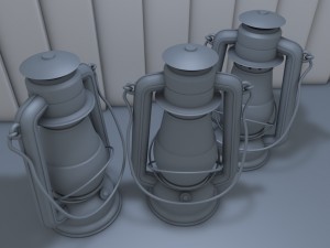 old glass kerosene lamp Model 3D