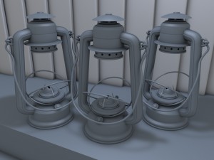 old glass kerosene lamp Model 3D