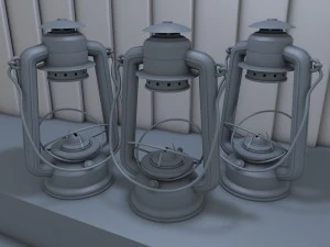 old glass kerosene lamp 3D Model
