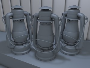 old glass kerosene lamp Model 3D