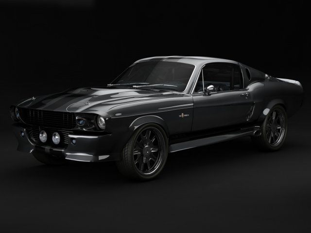 mustang gt 500 eleanor Model 3D .c4d .max .obj .3ds .fbx .stl .blend