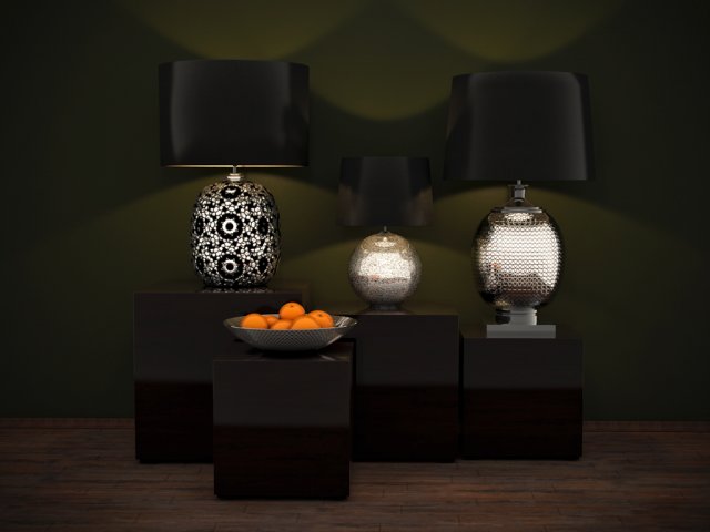 table lamps 3D Модель .c4d .max .obj .3ds .fbx .stl .blend 