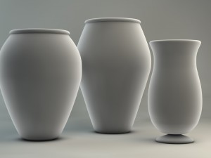 contemporary black white vases 3D Model