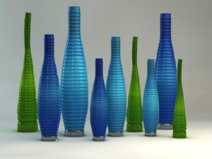 blue designer vases 3D Model