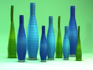 blue designer vases 3D Model
