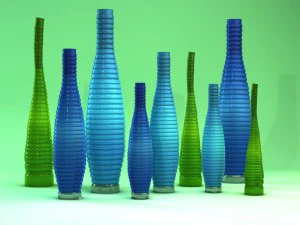 blue designer vases 3D Model