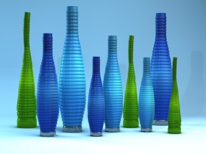 blue designer vases 3D Model