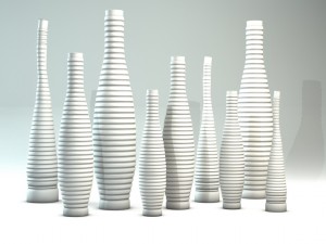 blue designer vases 3D Model