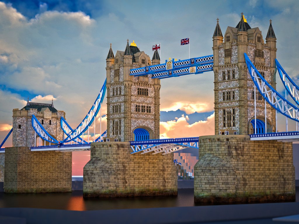 Tower Bridge 3D Model in Bridge 3DExport