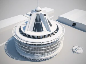 futuristic buildings pack 3D Model