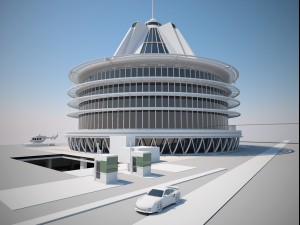 futuristic buildings pack 3D 模型