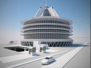futuristic buildings pack 3D Model