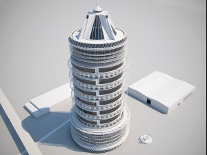 futuristic buildings pack 3D 模型