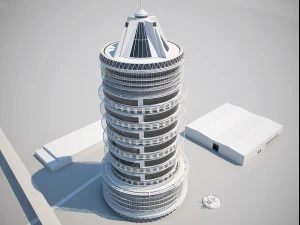 futuristic buildings pack 3D Model
