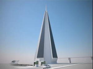 futuristic buildings pack 3D Model