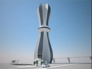 futuristic buildings pack 3D Model