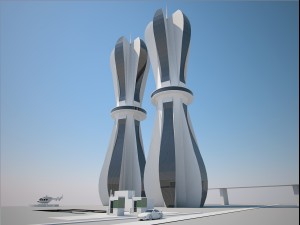 futuristic buildings pack 3D 模型
