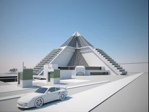 futuristic buildings pack 3D Model