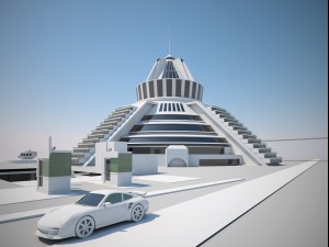 futuristic buildings pack 3D 模型