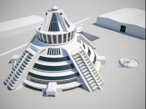 futuristic buildings pack 3D Model