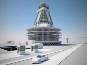 futuristic buildings pack 3D Model