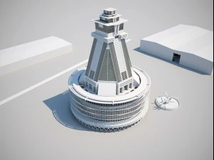 futuristic buildings pack 3D Model