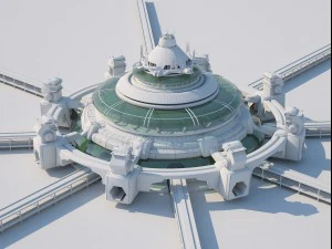 futuristic buildings pack 3D Model