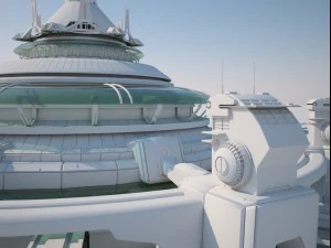 futuristic buildings pack 3D Model