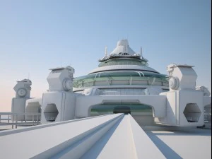 futuristic buildings pack 3D Model