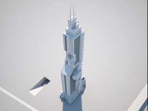 futuristic buildings pack 3D 模型