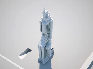 futuristic buildings pack 3D Model