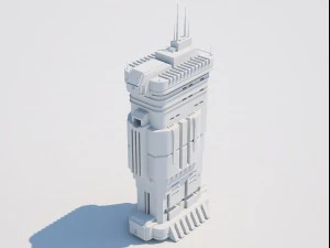 futuristic buildings pack 3D Model
