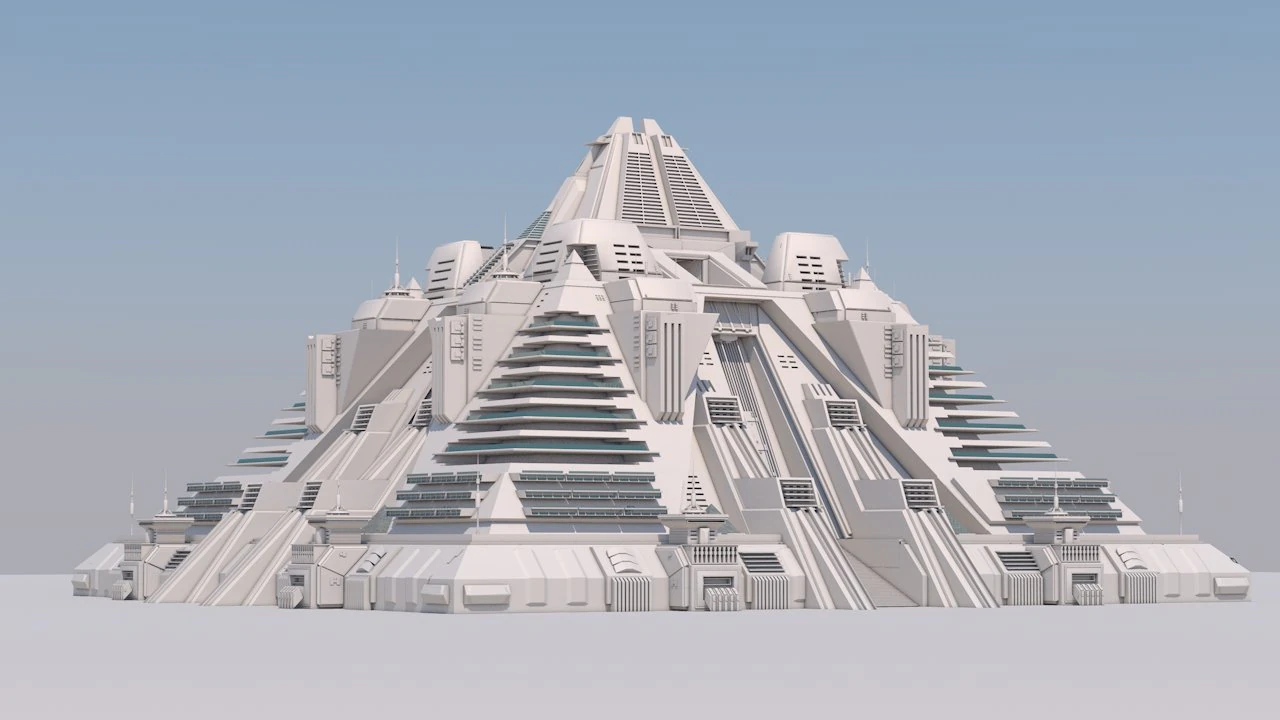 futuristic buildings pack 3D Model .c4d .max .obj .3ds .fbx .stl .blend 
