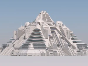 futuristic buildings pack 3D Model