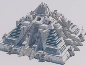 futuristic buildings pack 3D Model