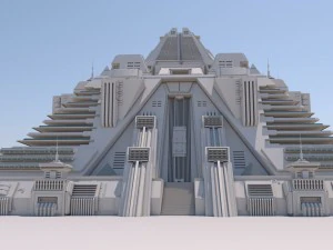 futuristic buildings pack 3D Model