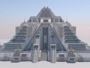 futuristic buildings pack 3D Model