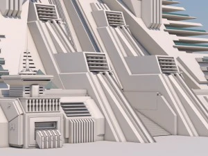 futuristic buildings pack 3D Model