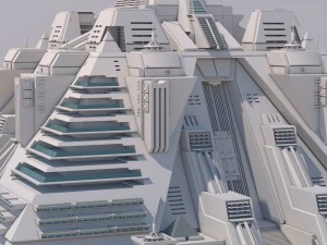 futuristic buildings pack 3D Model
