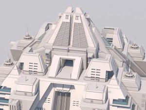 futuristic buildings pack 3D Model
