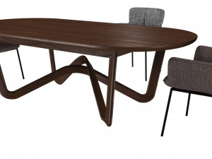 table and chair rolf benz 988 655 3D Model