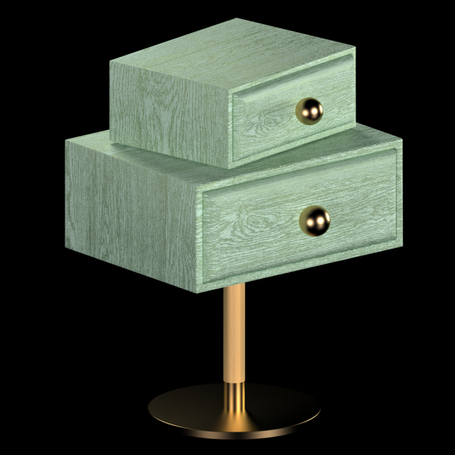 nightstand maisondada stand by me green Modèle 3D .c4d .max .obj .3ds .fbx .stl .blend 