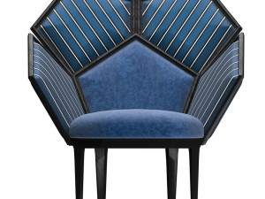 hair lui 5a blue armchair by philippe bestenheider Modelo 3D